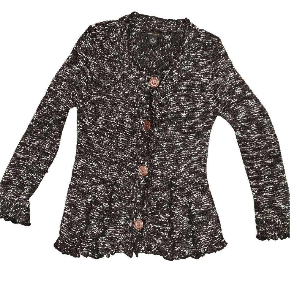 BCBGMAXAZRIA‎ Women Knit Cardigan Sweater Button Front XL Brown Multi